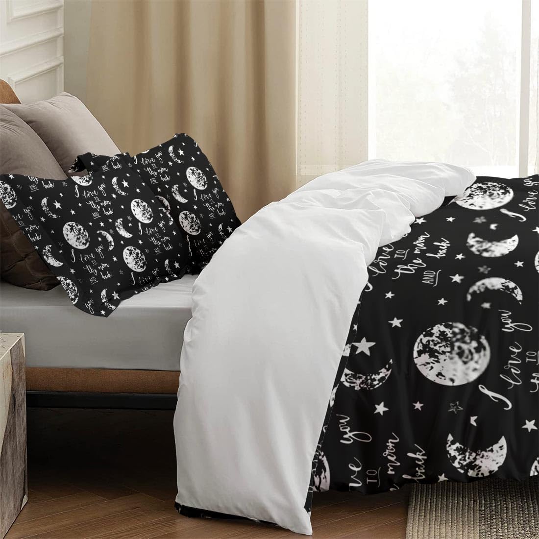 Funda de edredón tamaño King, juego de ropa de cama con cierre de cremallera para niños y adultos, funda de edredón de San Valentín con 2 fundas de
