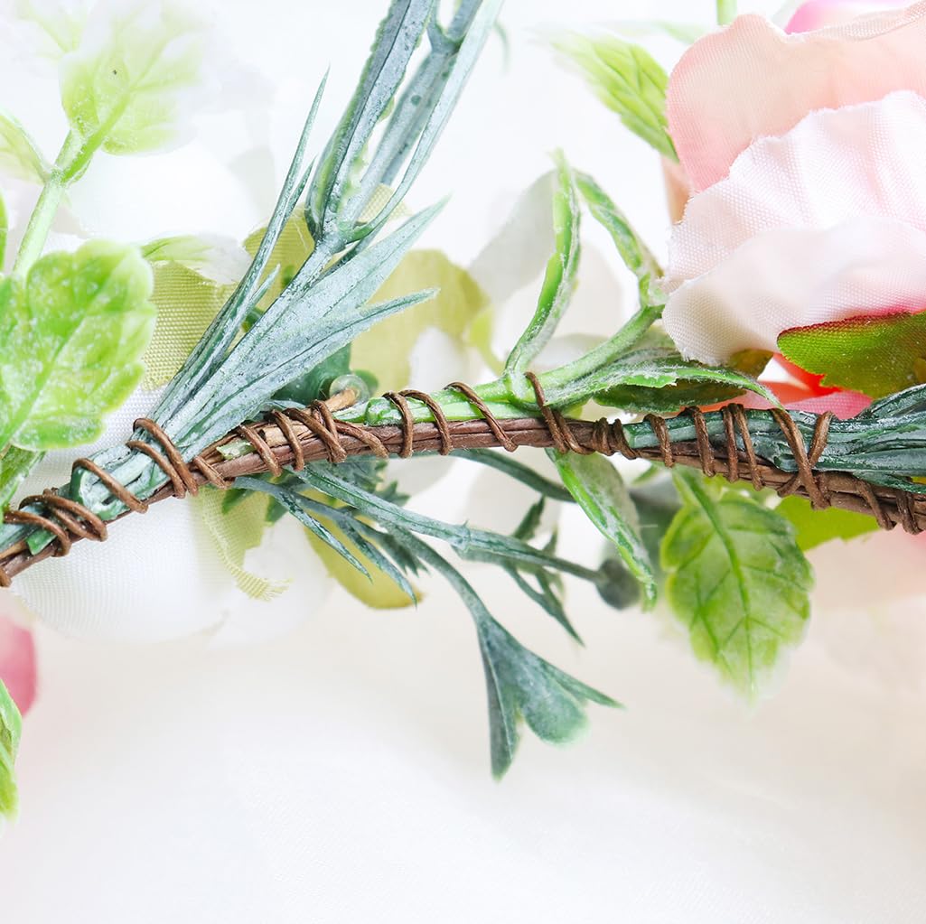 Vivivalue Corona de flores nupciales guirnalda diadema floral diadema halo boda fiesta fotos