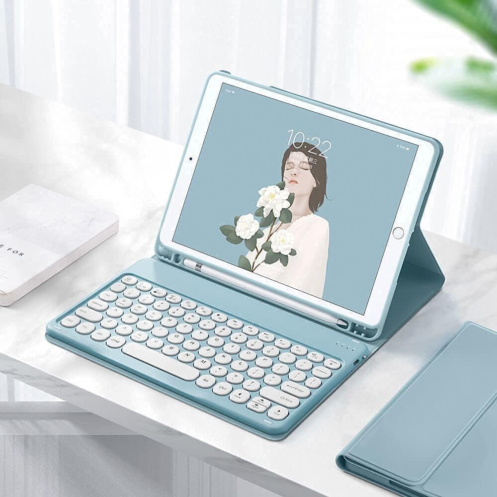 Funda de teclado para Galaxy Tab S9 FE PlusTab S9 Plus de 12.4 pulgadas, versión 2023, funda delgada tipo folio con soporte para bolígrafo S,