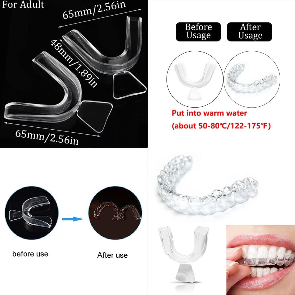 Magik Paquete de 8-16 protectores bucales de silicona para apretar los dientes, molienda dental moldeable (16 unidades, blanco+verde+rosa)