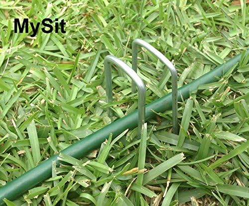 100 estacas de césped galvanizado de 6 pulgadas para jardín, césped y paisaje, grapas de tela resistente calibre 11 de acero antioxidante para