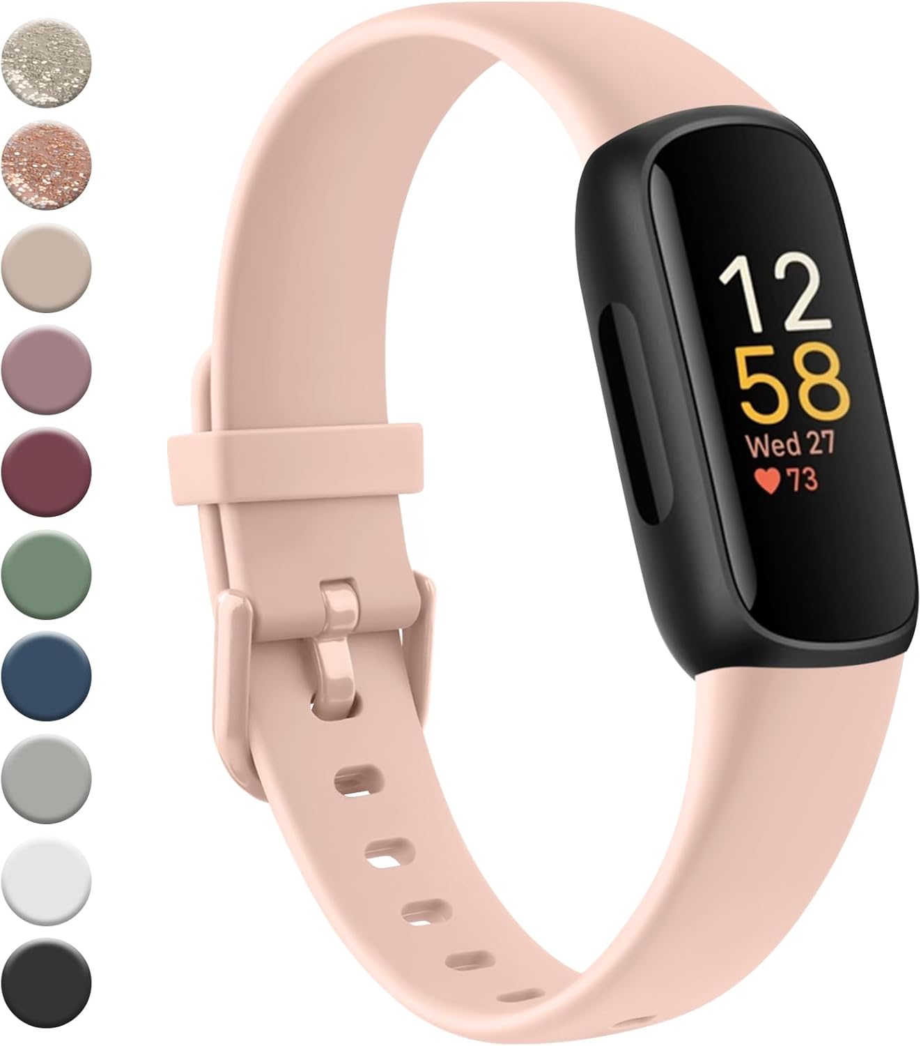 Meliya Fitbit Inspire 3 bandas para mujeres y hombres, correa ajustable de silicona suave de repuesto compatible con Fitbit Inspire 3 Fitness Tracker