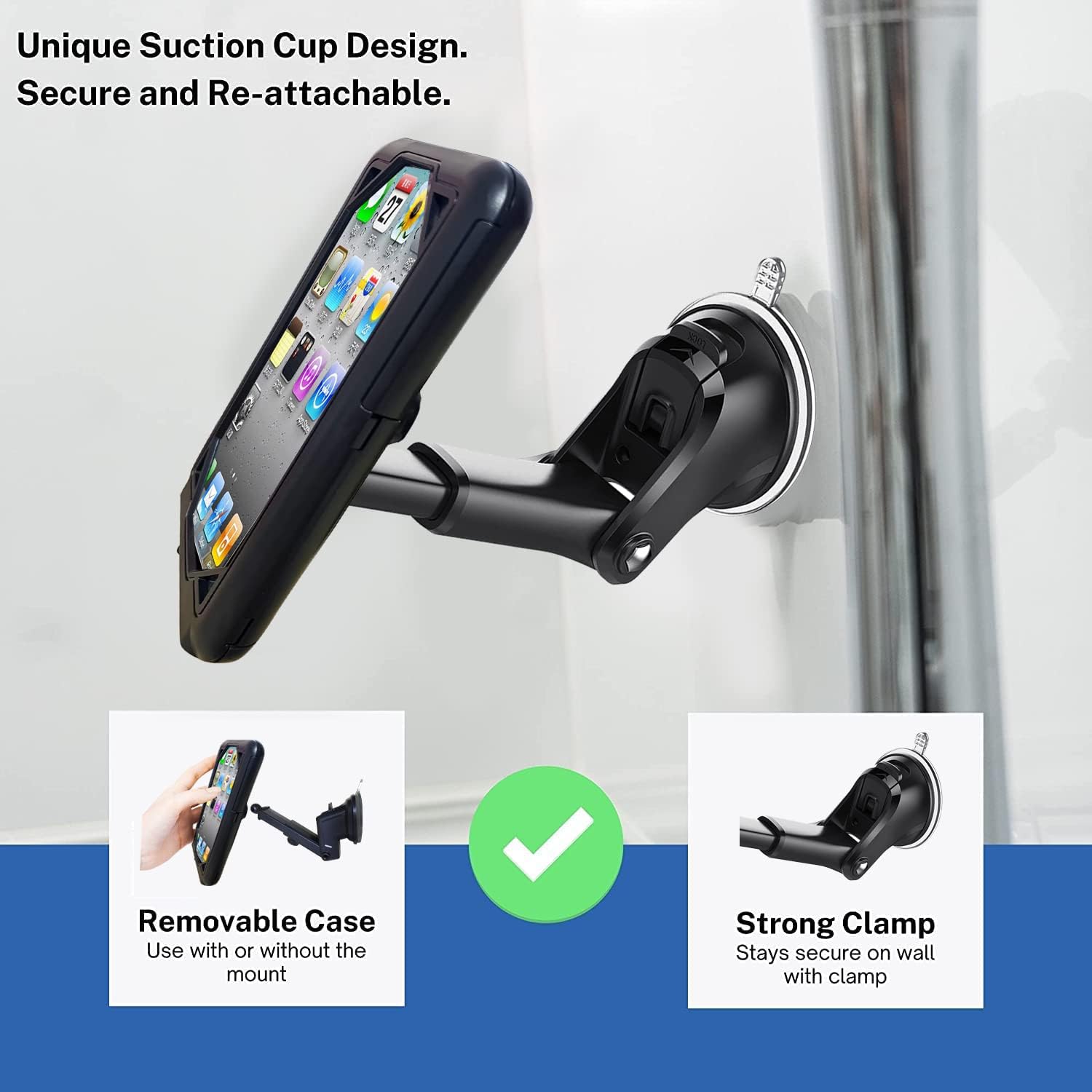 Funda universal impermeable para bicicleta de ducha y ciclismo, soporte de ventosa para baño, abrazadera para bicicleta, rotación 360, inclinación y