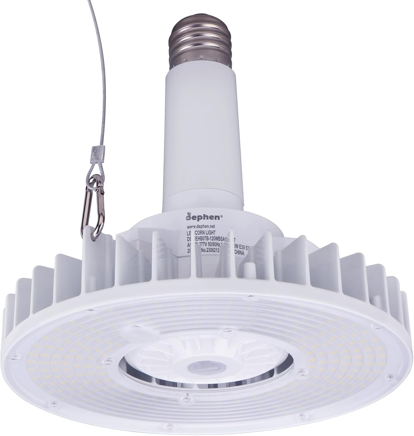 dephen Bombilla LED UFO de 120 W con extensor de base Mogul E39, luz de maíz de alta bahía de 5700 K compatible con sensor de movimiento, repuesto