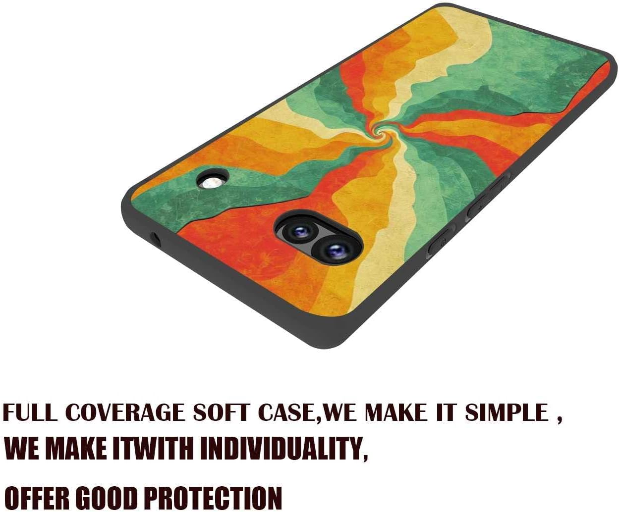 Funda para Google Pixel 6A, diseño retro abstracto, hippie, colorido arco iris, para hombres y mujeres, funda antideslizante de silicona suave para
