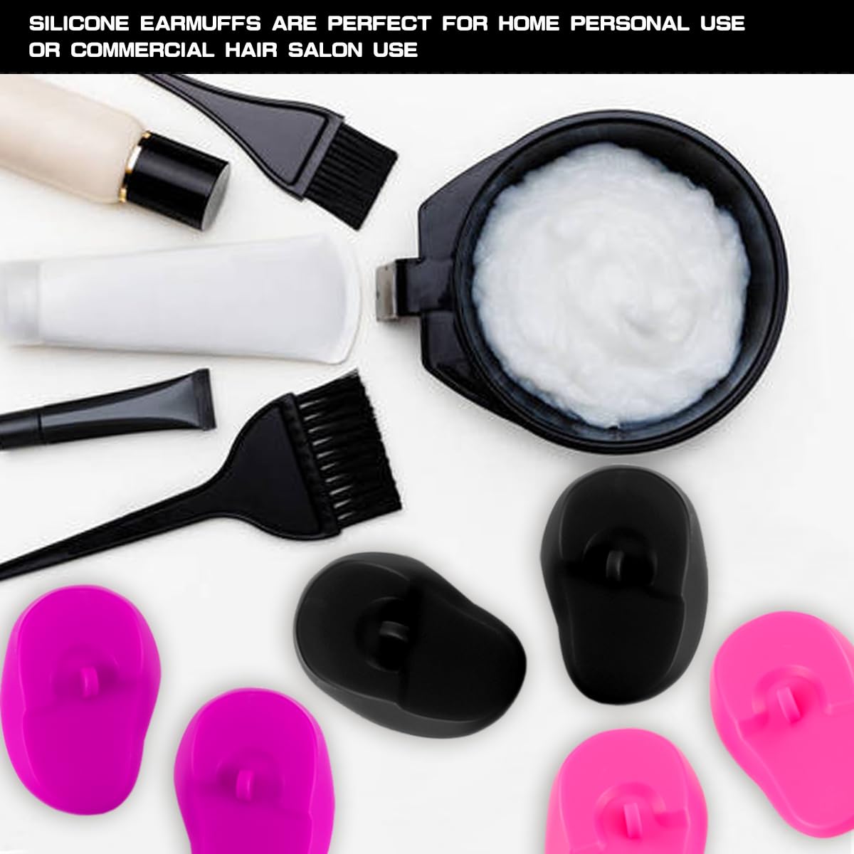 FERCAISH 6 protectores de silicona para los oídos, protectores impermeables para los oídos, duraderos, reutilizables e ideales para peluquería, spa,