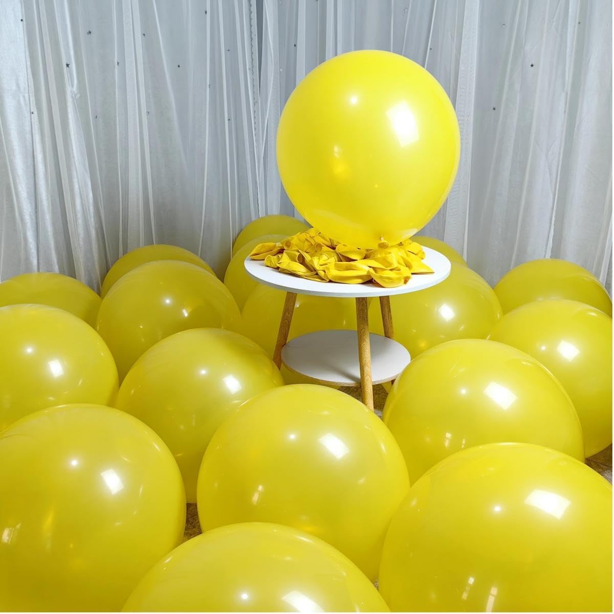 Paquete de 90 globos amarillos de látex amarillo de 18 pulgadas para decoraciones de fiestas y eventos ZWZLIULIAN