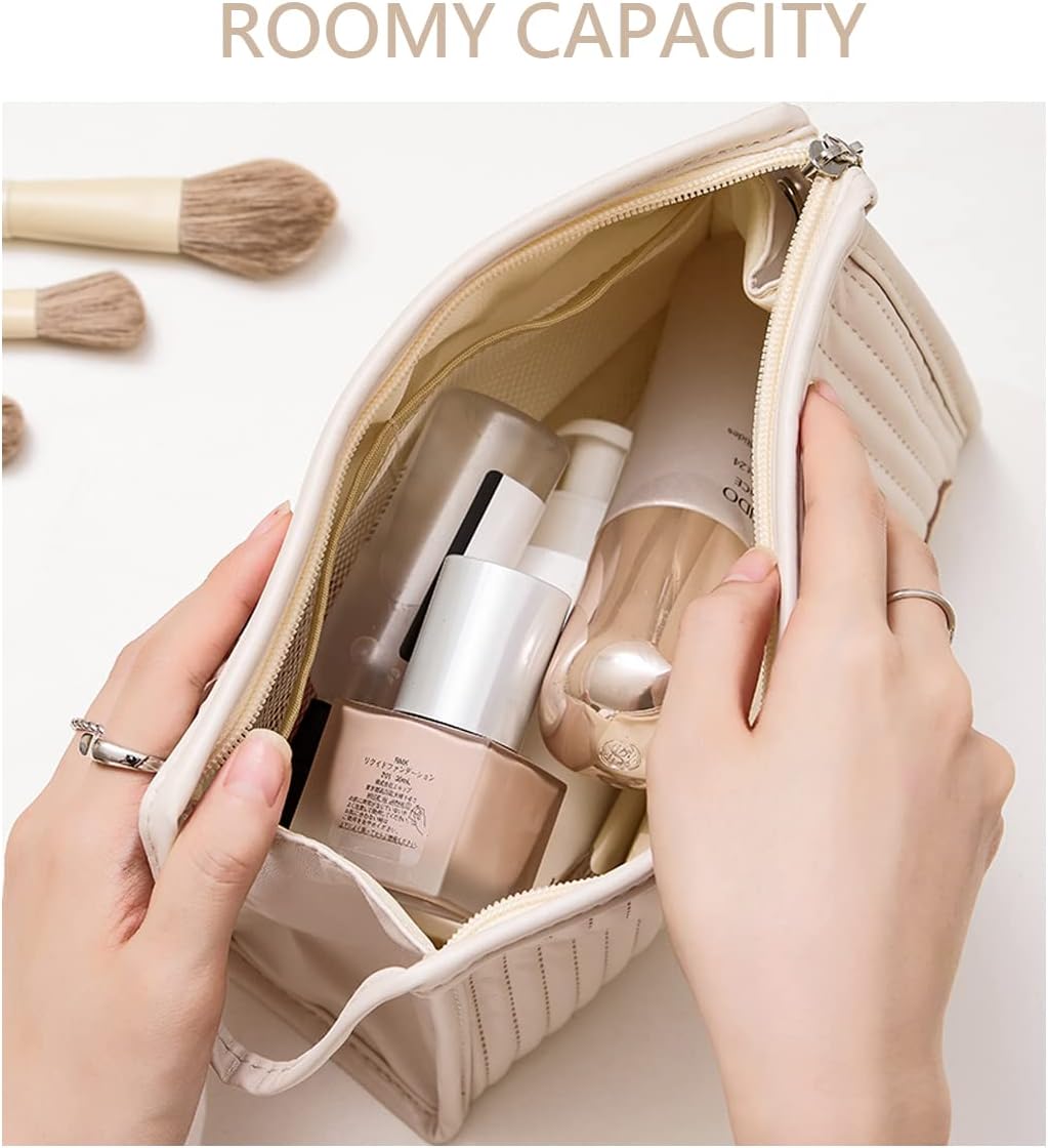 Paquete de 2 bolsas de maquillaje para mujeres, bolsa de cosméticos pequeña, bolsa de cosméticos para bolso, bolsa de viaje para brochas de