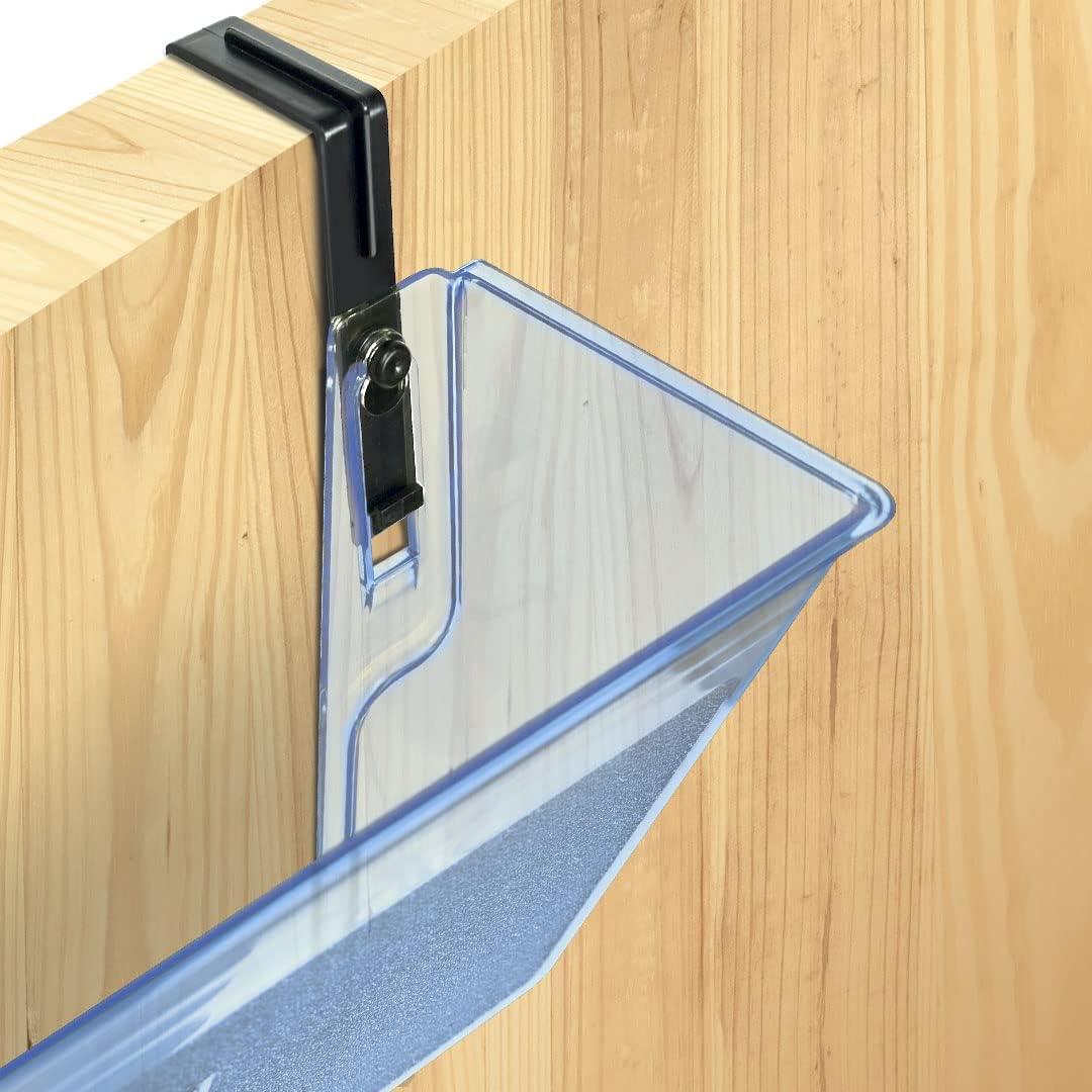Acrimet Soporte organizador de archivos de bolsillo para montaje en pared (ganchos incluidos) (color azul transparente) (paquete de 2)