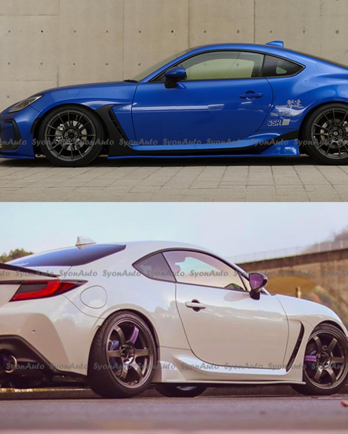 Compatible con Toyota GR86 Subaru BRZ V2 estilo falda lateral estilo cohete kit de extensión de panel de cohete 2022-2024