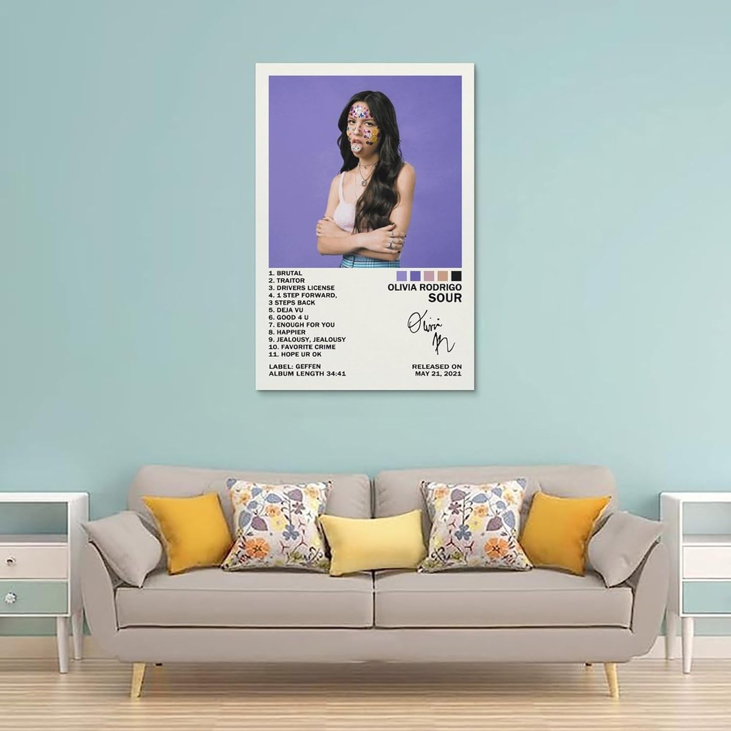 GYORI Olivia – Póster de Rodrigo Sour (4.7 x 17.7 in)