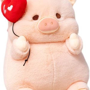 ELAINREN Juguete de peluche de cerdo de cortejo, adorable muñeca de peluche rosa con decoración de corazón, peluche de cerdito de anime japonés para ELAINREN Juguete de peluche de cerdo de cortejo, adorable muñeca de peluche rosa con decoración de corazón, peluche de cerdito de anime japonés para
