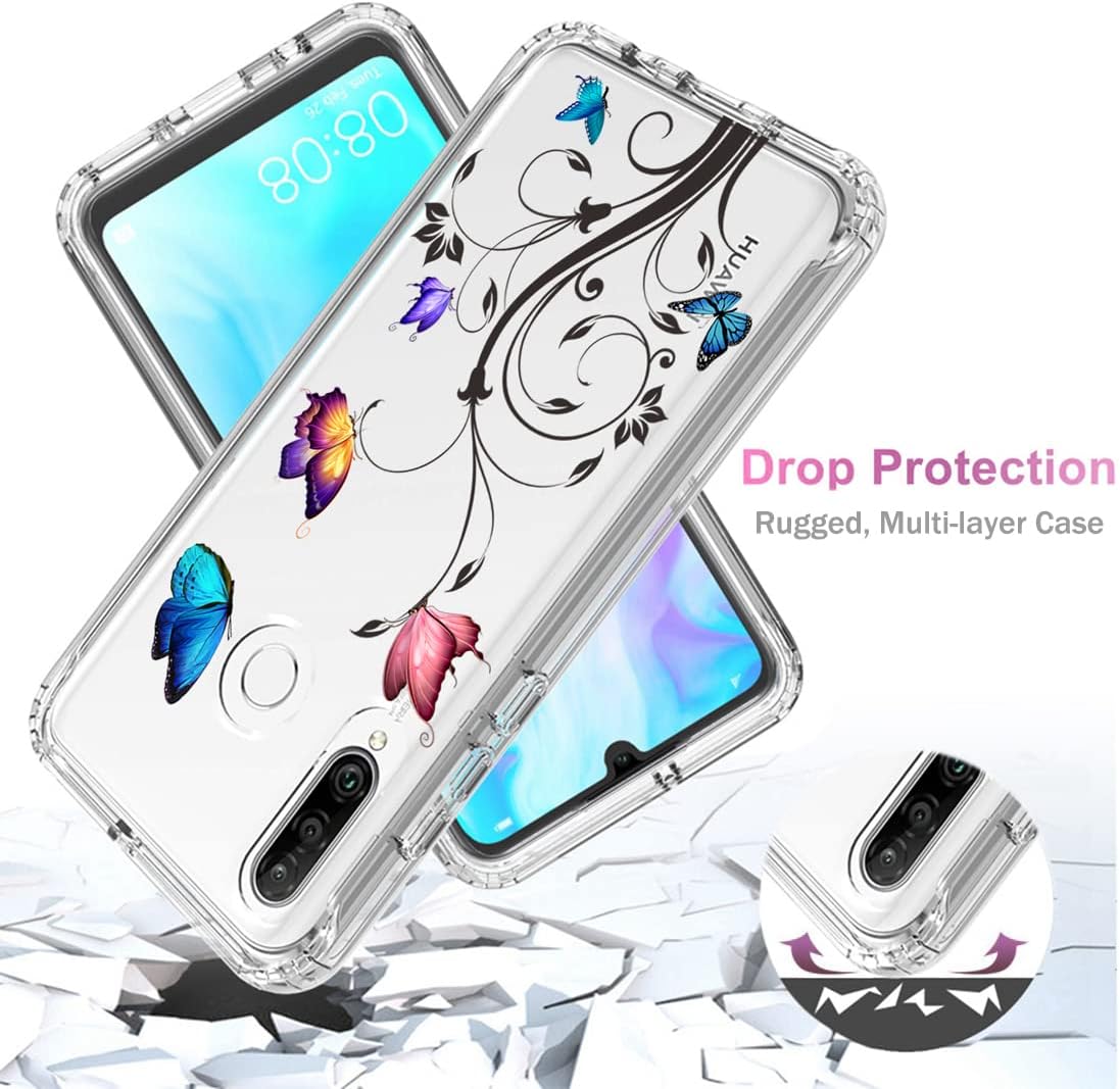 Vavies Funda para Huawei P30 LiteNova 4E MAR-LX3A con protector de pantalla de vidrio templado, cuerpo completo, transparente, flexible, con diseño