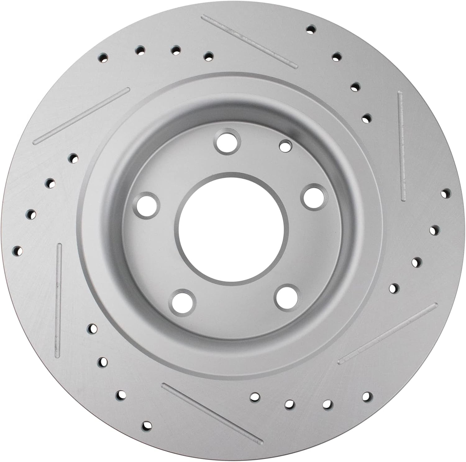 TRQ Juego de 2 rotores de freno trasero ranurados perforados con revestimiento en G para Mazda 6