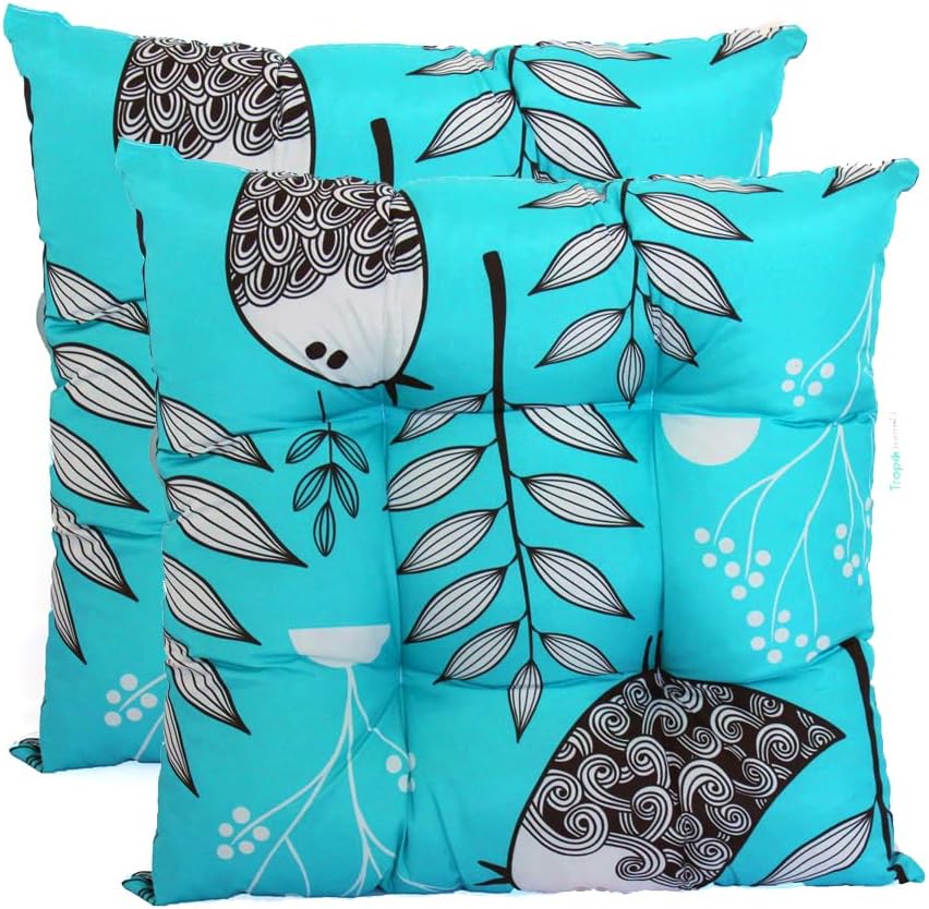 TROPIKHOME Almohadillas de asiento coloridas cojines de asiento para jardín, cocina, comedor, escritorio, cojines de suelo (2 piezas de cojines