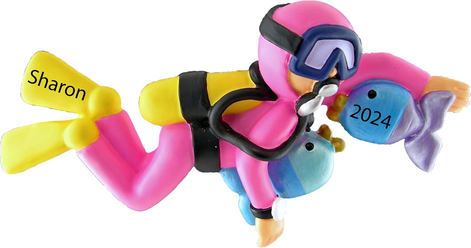 Adorno de buceo personalizado de buceo, adorno de Navidad 2022, regalo de buceo, regalo de buceo, regalos para mujeres, figura de buceo, accesorios