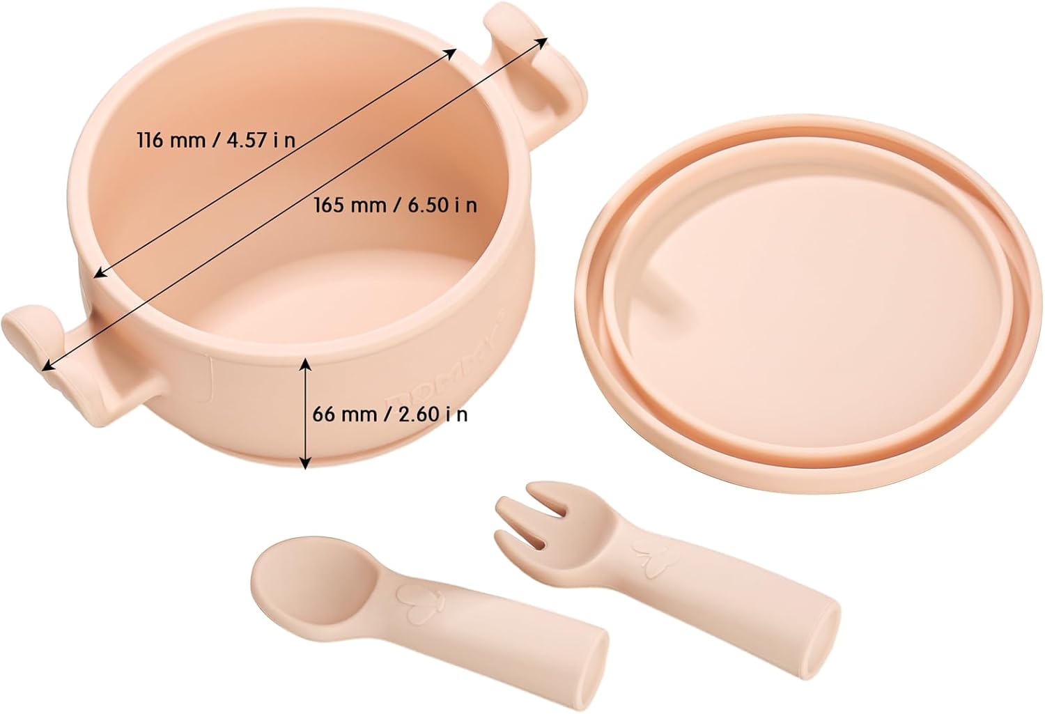 Conjunto de alimentación para bebés de mariposacuenco de succión con cuchara y tenedor  Suministros de alimentación  Suministros de destete LED para