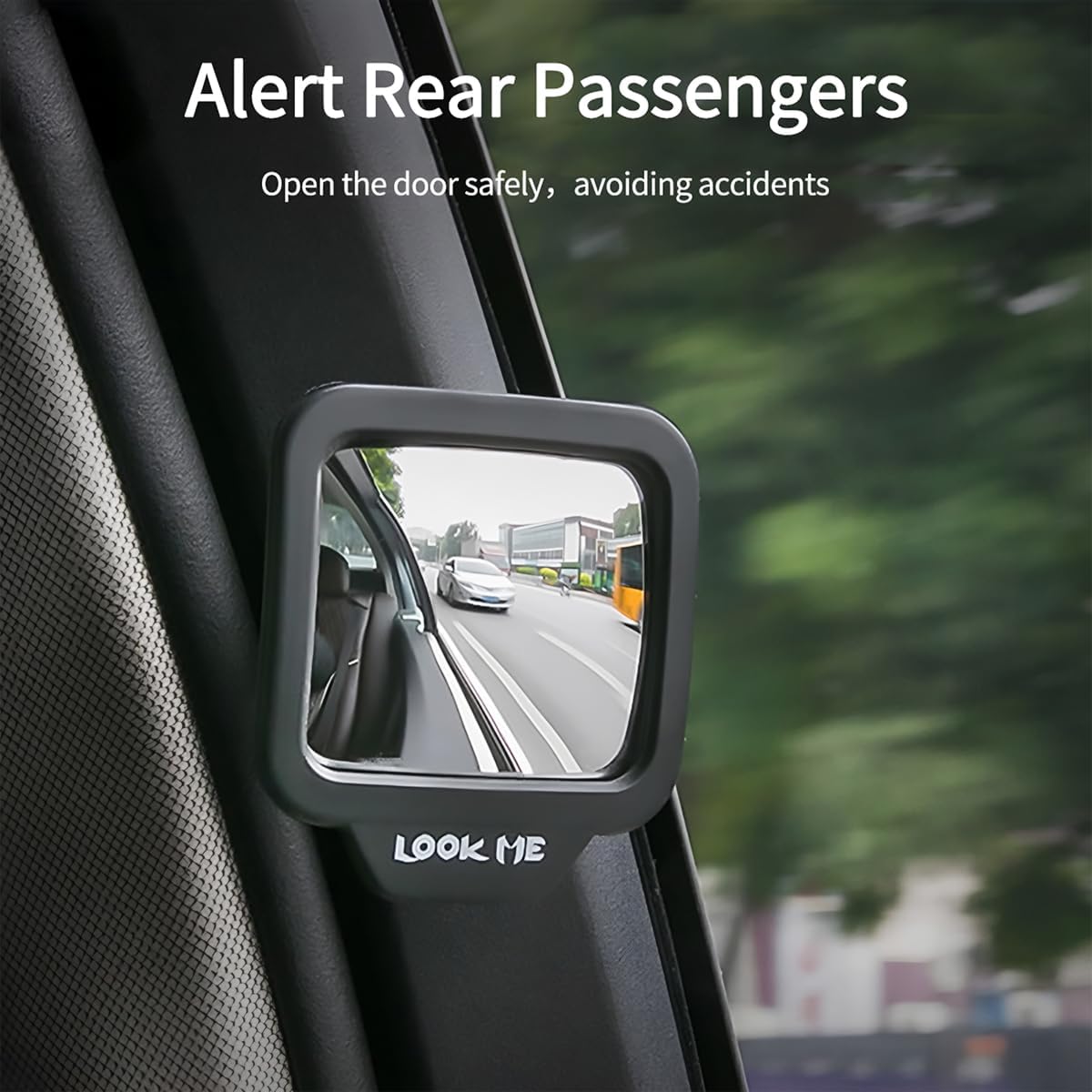 Espejo retrovisor del pasajero, espejo de punto ciego para puerta de salida y seguridad abierta, espejo retrovisor de segunda fila para automóvil