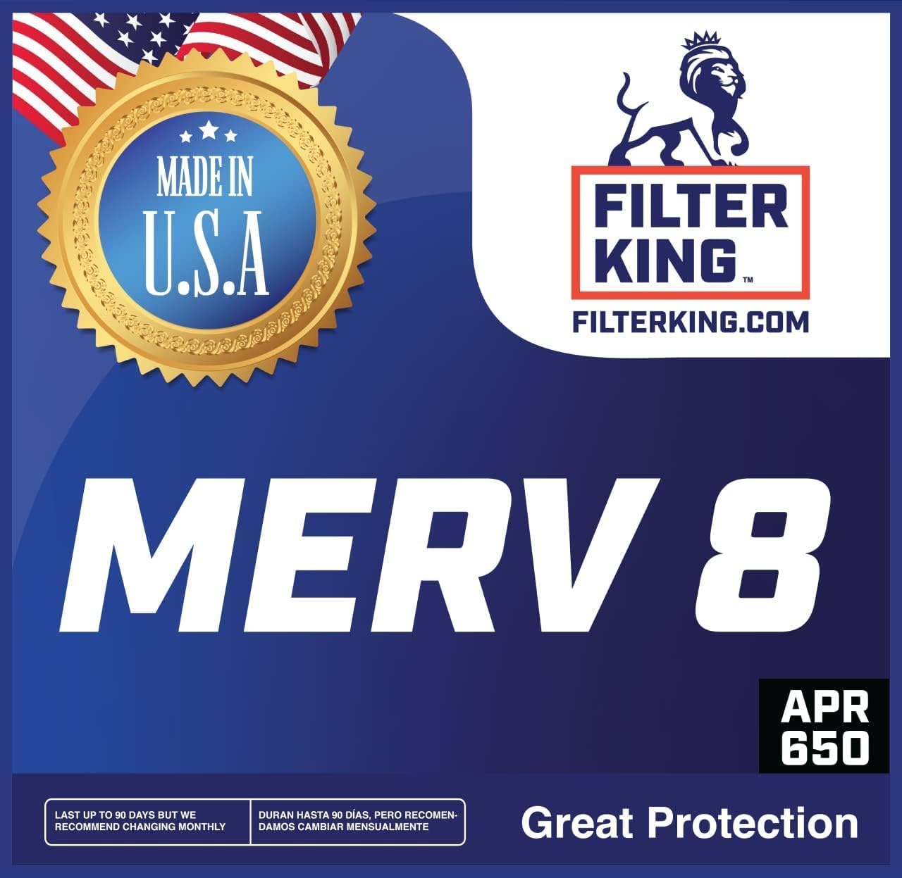Filter King Filtro de aire 19x23x1  Paquete de 12  Filtros plisados MERV 8 HVAC para horno AC  HECHO EN EE. UU.  Tamaño real 19 x 23 x 0.75 pulgadas