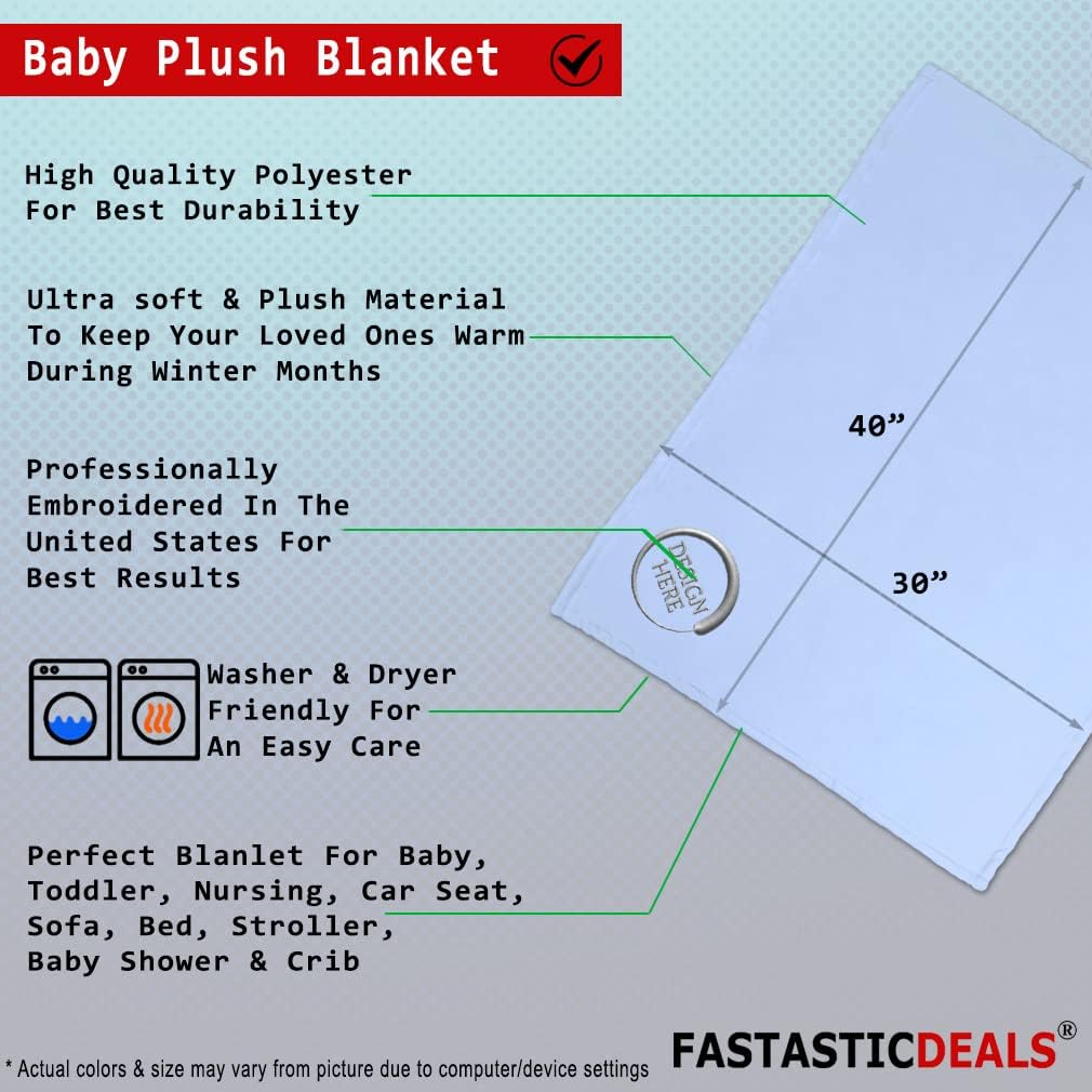 Custom Embroidery Nursery Bedding Baby Blankets for Boys & Girls Toy Skateboard Polyester Soft Plush Receiving Swaddle Blue Personalized Text Name