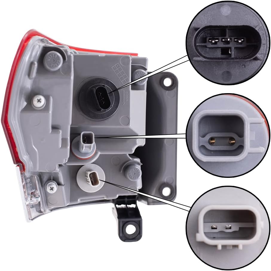 Brock Conjunto de luz trasera lateral del pasajero con bisel cromado compatible con Grand Cherokee LaredoLimitedOverlandSummit 2014-2021
