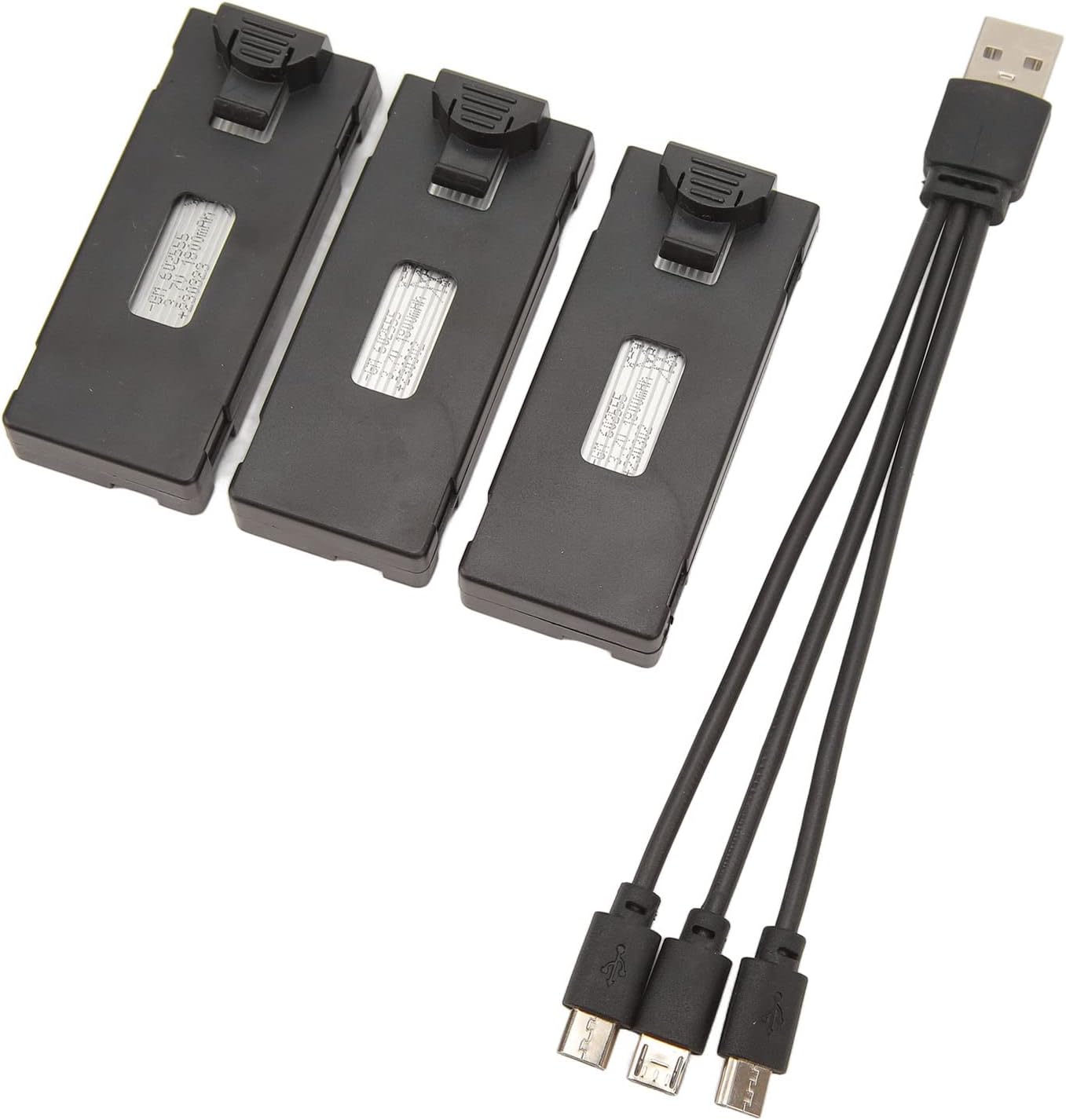 FOSA Kit de batería de litio para aviones a control remoto, 3 piezas con juego de cables de carga ligeros, duradero y portátil para E88 E88Pro
