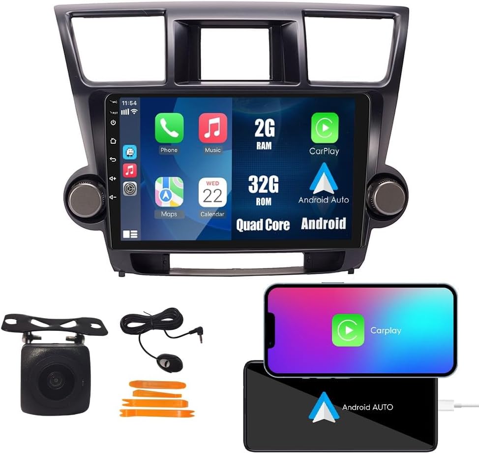 WOSTOKE Coche CarPlay Android Navegación Automática Estéreo GPS Radio Reverse Cámara Pantalla 10 “IPS Pantalla Táctil Headunit Tablet Pad Media