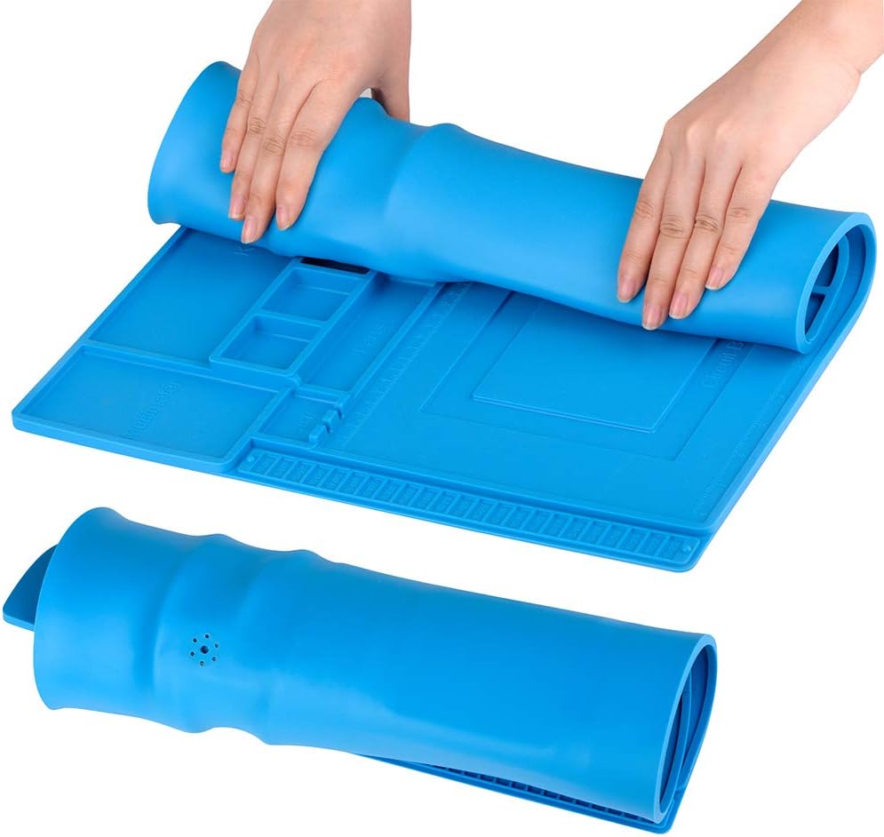 Estera de soldadura de aislamiento de silicona Kit de trabajo de reparación de almohadilla de soldadura magnética resistente al calor para soldadura