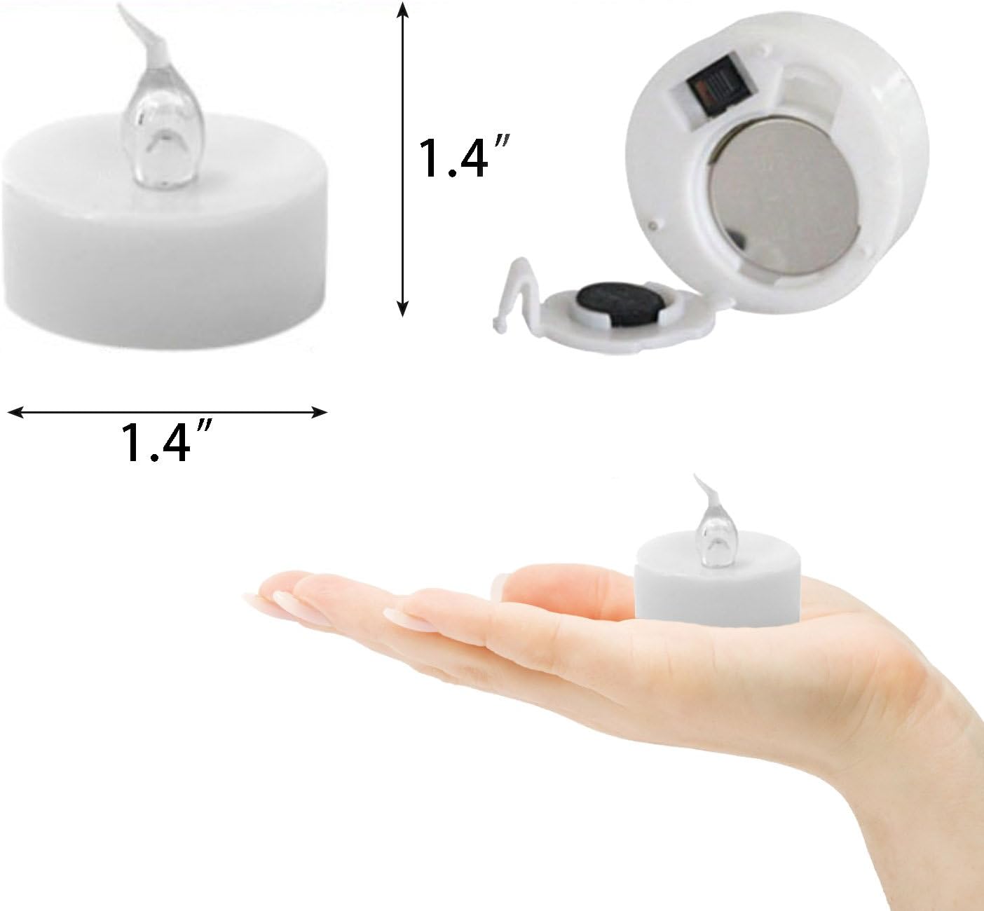 24 velas de té LED parpadeantes con función de temporizador (6 horas encendidas, 18 horas apagadas), velas de Navidad sin llama, velas de té que