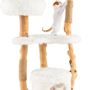 Tangkula Árbol para gatos de interior, torre moderna de madera maciza para gatos con cesta de cola superior, cama para gatos, perca lateral, Tangkula Árbol para gatos de interior, torre moderna de madera maciza para gatos con cesta de cola superior, cama para gatos, perca lateral,