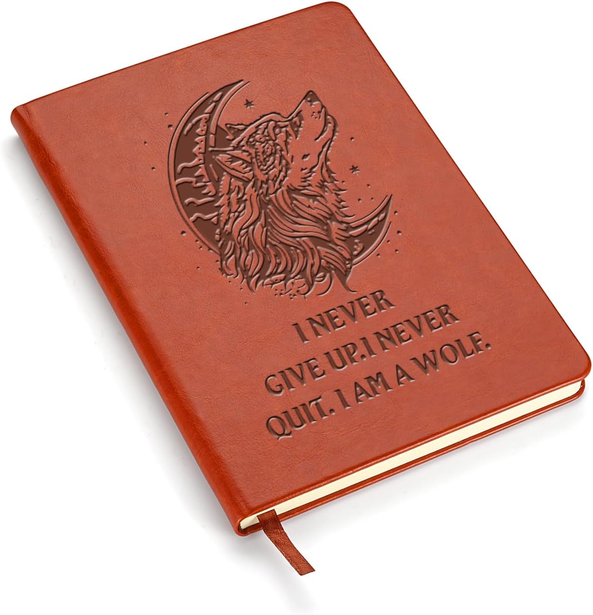 RSRXEDL Cuaderno de escritura con diseño de lobo hecho a mano, encuadernado en cuero, regalo de lobo para mujeres, hombres, amantes del lobo (lobo)