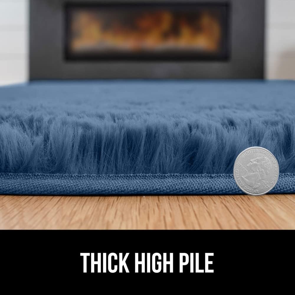 Gorilla Grip – Alfombra de piel sintética suave, lavable, resistente al desprendimiento y a la decoloración, con puntos de agarre, para dormitorio,