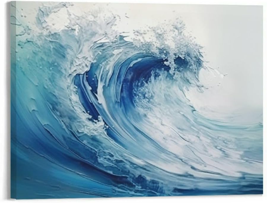Algasan Canvas Painting Canvas Wall Art Picture 20x16in for Living Room Bedroom Fall Decor Wavy