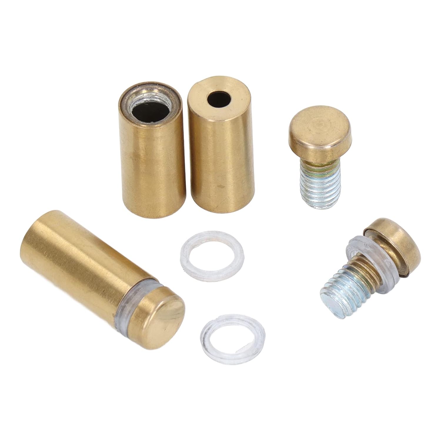 12 tornillos de separación inoxidables, tornillos de separación, 1 tornillo de separación para acero acrílico, galvanizado, oro cepillado, clavos
