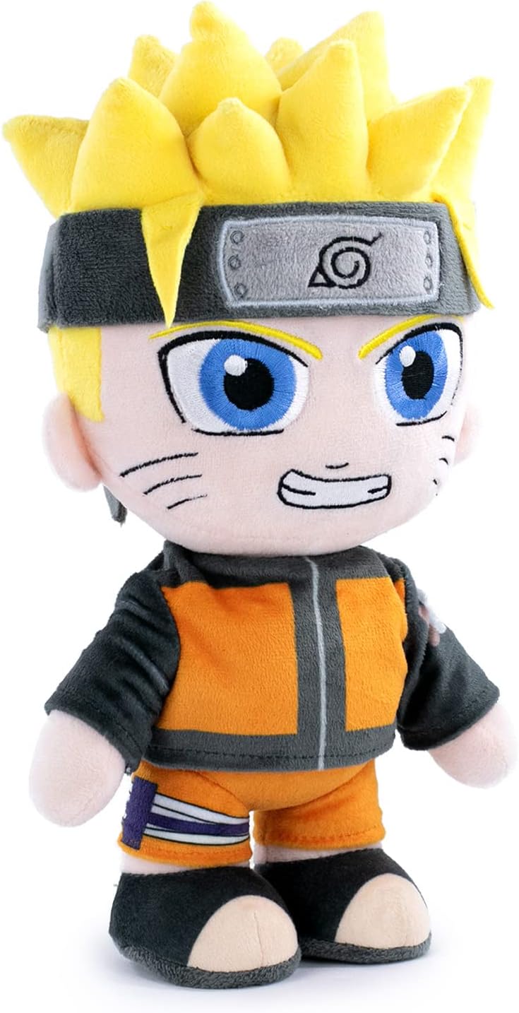 BARRADO Naruto Characters Plush 25 cm – Naruto, Kakashi, Sasuke, Kurama – Collector’s Edition – Super Soft Quality (25 cm, Naruto)