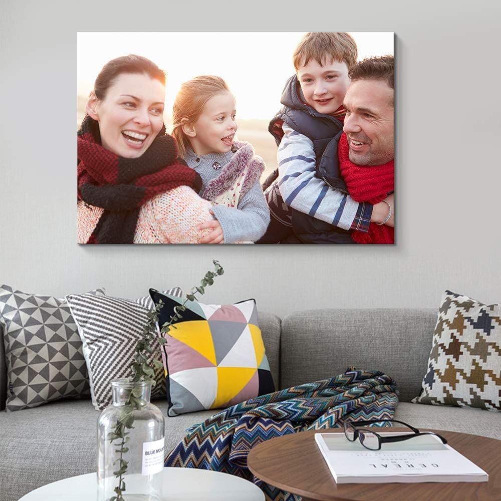 NWT Impresiones en lienzo personalizadas con tus fotos para la familia, cuadros de lienzo personalizados para pared para imprimir enmarcados, 32 x
