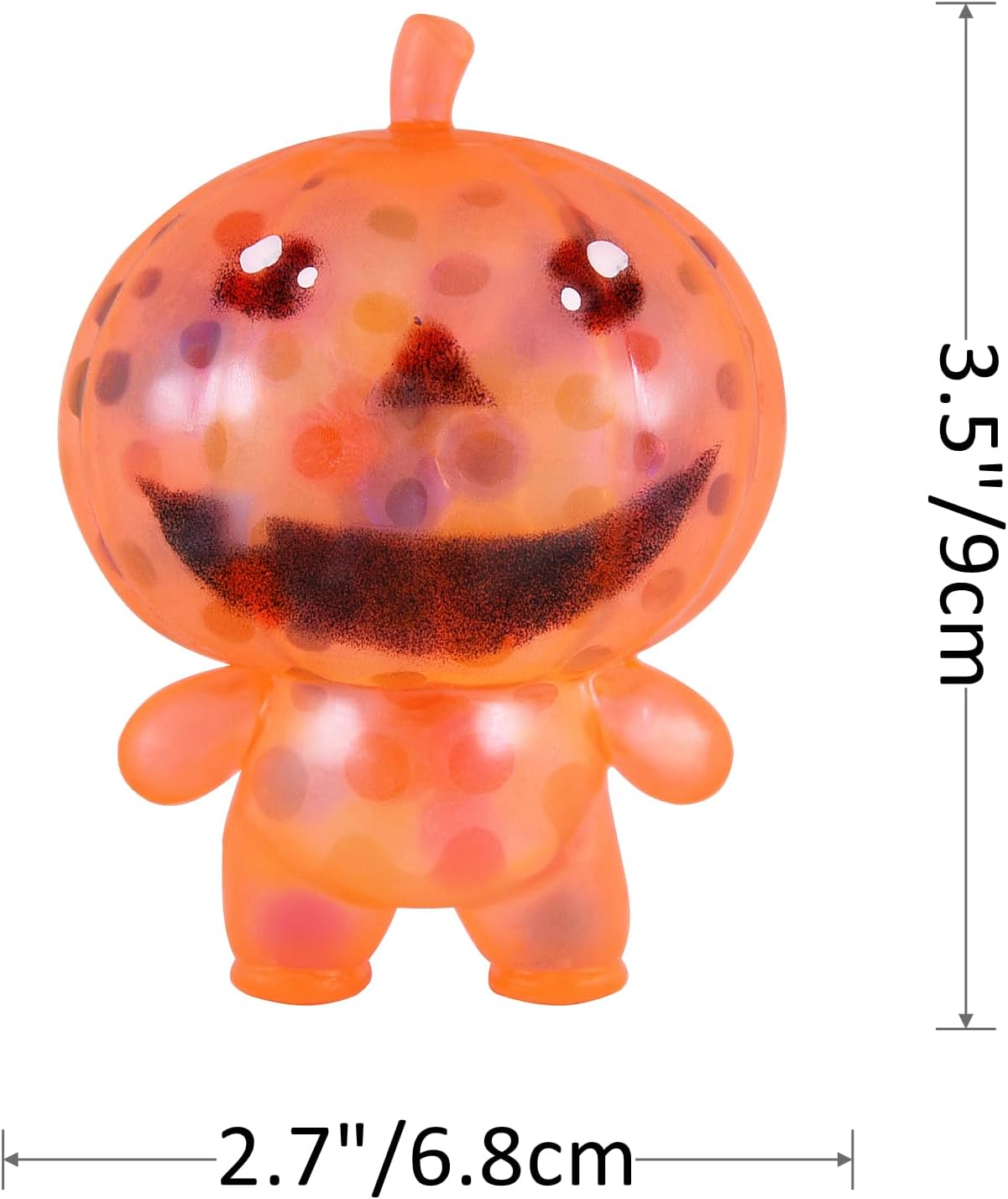 Paquete de 6 bolas antiestrés de calabaza de Halloween, juguetes de bolas estrujables para Halloween, bolsas de golosinas de Halloween, regalos de