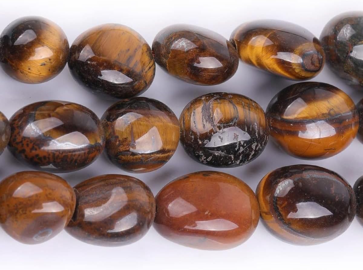 50 cuentas de piedra de ojo de tigre amarillo natural de 0.197-0.315 in de forma libre irregular para hacer joyas, pulseras, collares, aretes