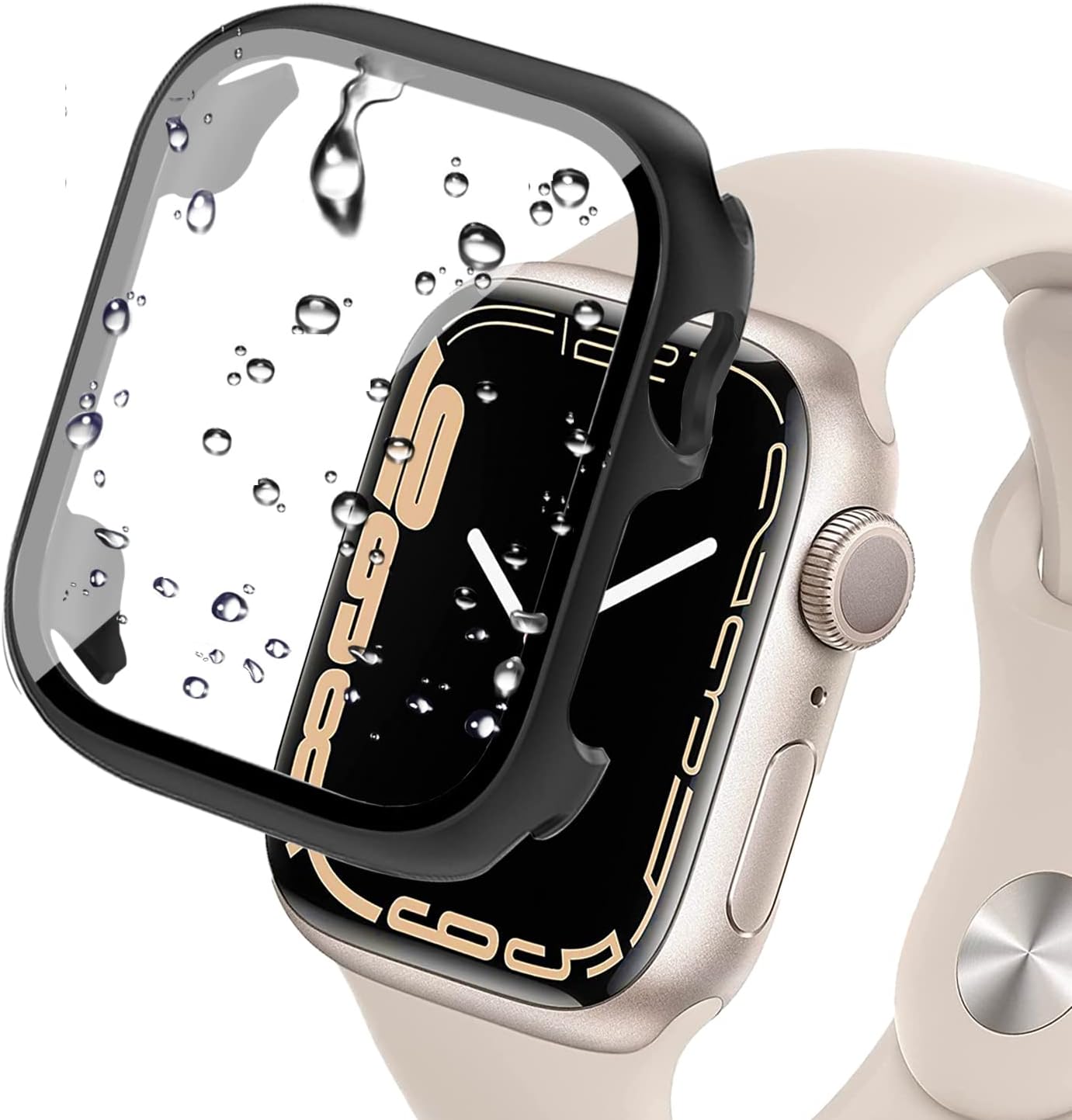 Miimall Funda compatible con Apple Watch Series 9 de 1.614 pulgadas con protector de pantalla antiarañazos, a prueba de golpes, policarbonato duro y