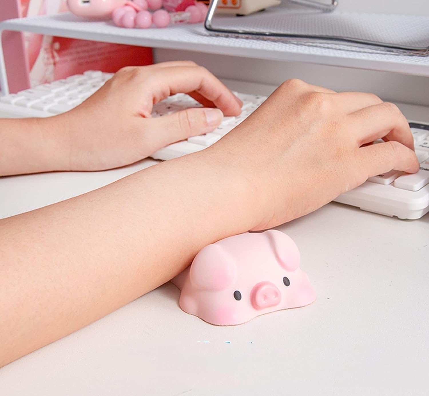 Bonita alfombrilla para mouse con reposamuñecas, mini soporte para mouse y computadora, reposabrazos para escritorio, diseño ergonómico de espuma