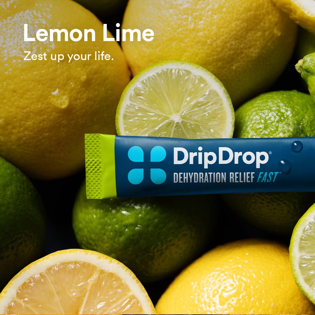 DripDrop Hidratación – Paquetes de polvo de electrolitos – Lima limón – 32 unidades