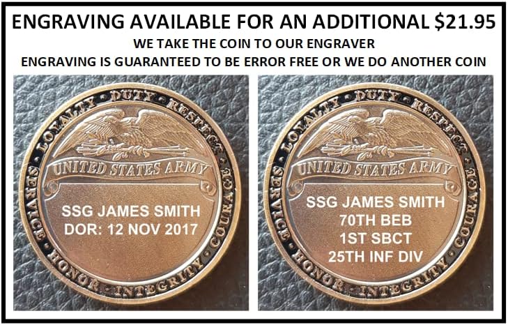 Moneda de desafío-US Army Rango Sargento Primera Clase E7 SFC (Grabado disponible)