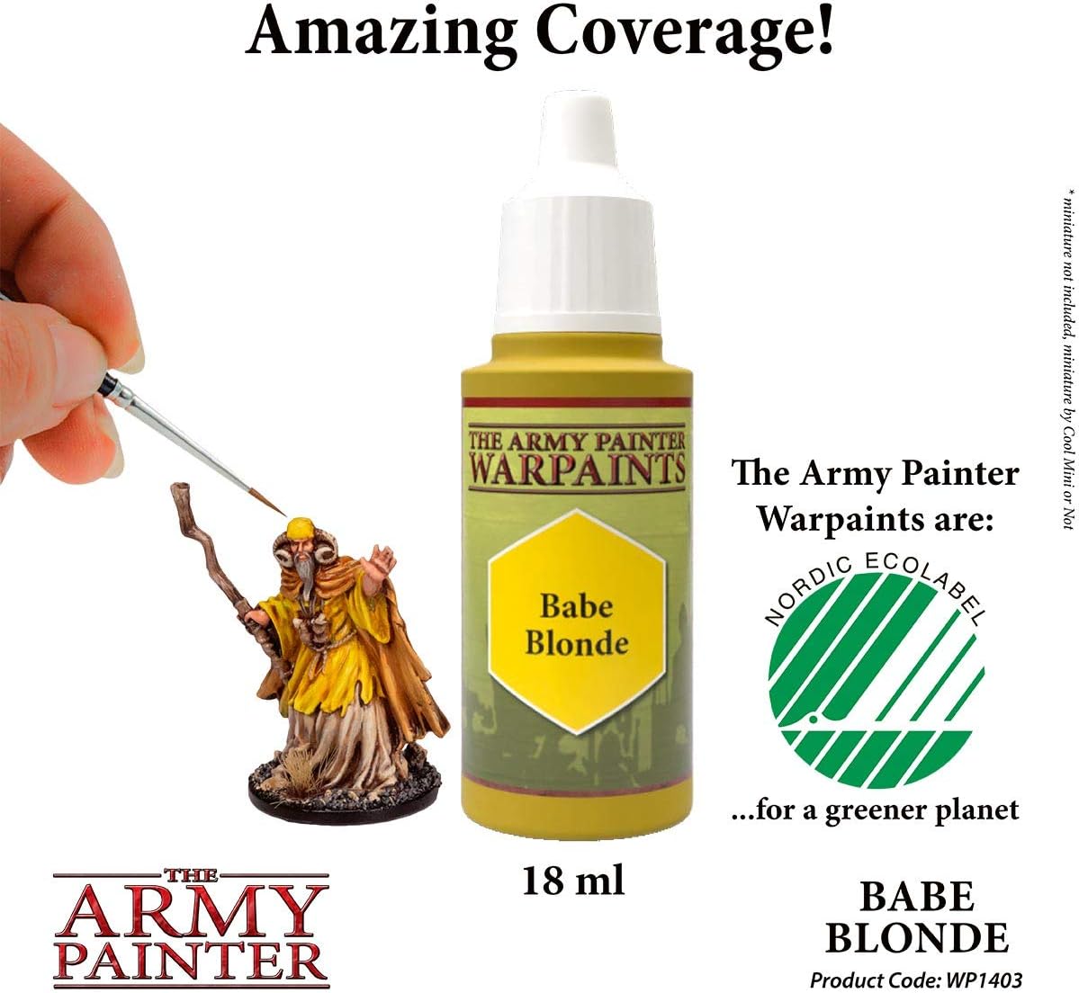 The Army Painter Babe Blonde Warpaint – Pintura acrílica no tóxica a base de agua muy pigmentada para juegos de rol de mesa, juegos de mesa y juegos