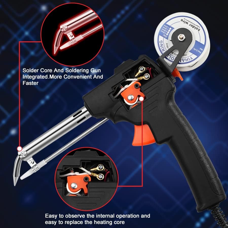 Kit de pistola de soldadura automática de 110 V, micro pistolas de soldadura para electrónica, placa de circuito de alambre de mecha de soldadura o
