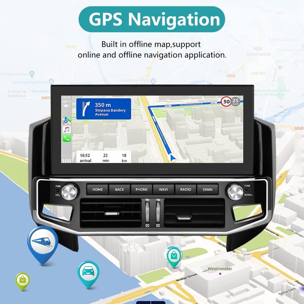 Android 11 4 GB+64 GB Radio de coche compatible con Mitsubishi Pajero 2007-2020, pantalla táctil de 12.3 pulgadas con Carplay inalámbrico Android