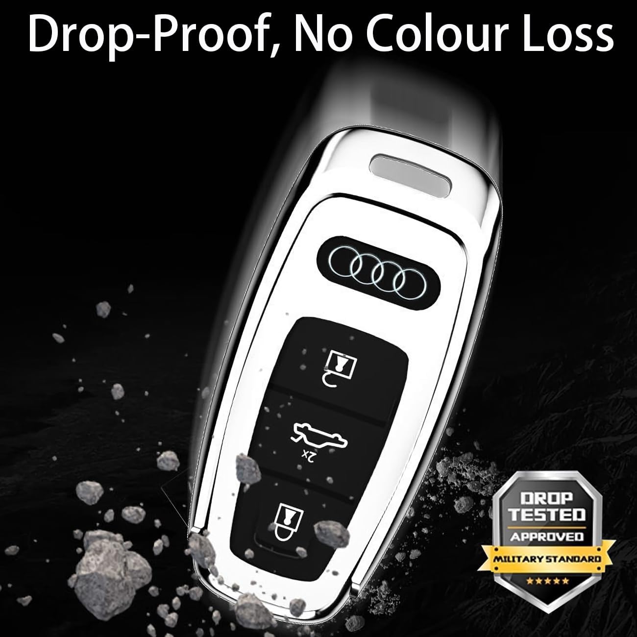 for Audi Key Fob Cover Case Compatible with Audi A3 A6 A7 A8 Q7 Q8 E-Tron S3 S6 S7 SQ7 SQ8 RS6 RS7 A6L Accessories