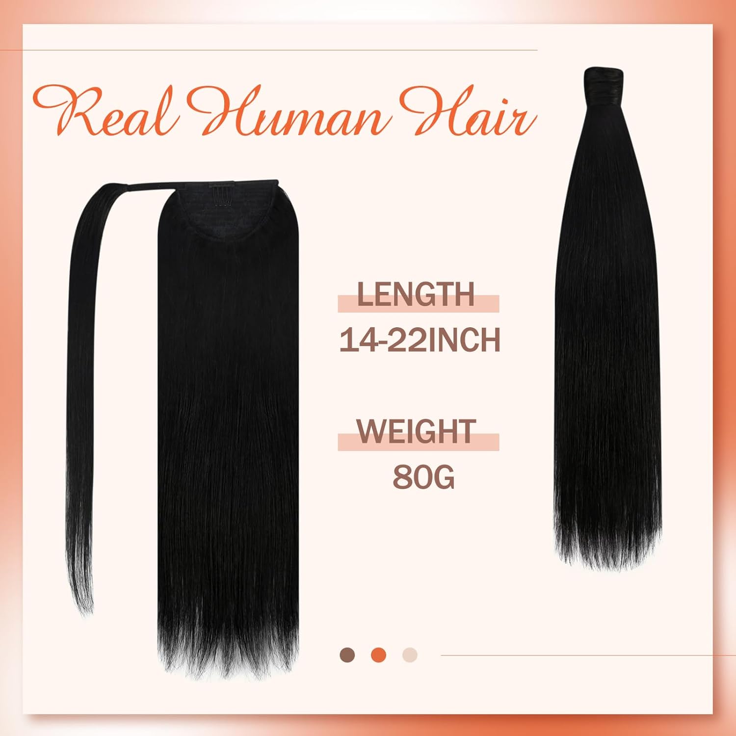 VeSunny – Extensiones de cabello humano remy lacio de 14 a 24 pulgadas, con clip para cola de caballo, juego de extensiones de cabello humano de