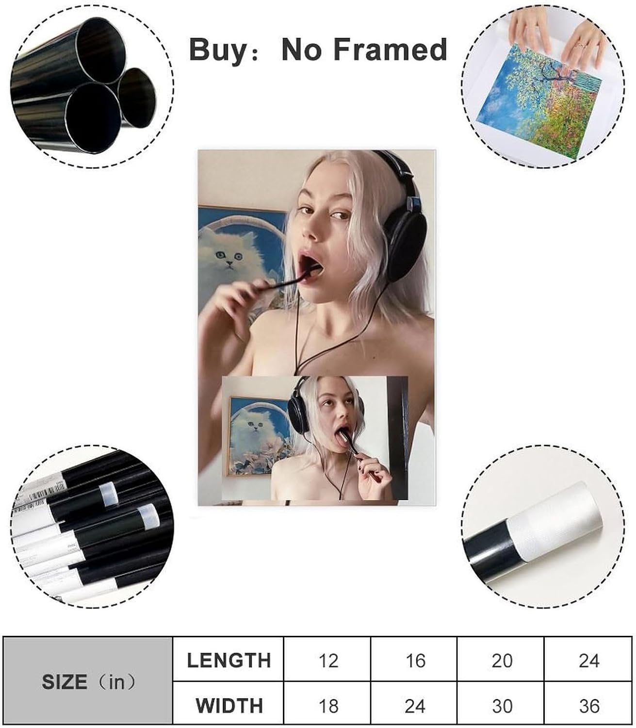 Phoebe Bridgers – Póster artístico de fotografía de cantante musical para retrato, lienzo para decoración de pared, póster de lienzo Bedr,