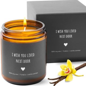 Vela de amistad con texto en inglés “I Wish You Lived Next Door”, regalos de cumpleaños para mujeres, mejores amigas, regalos de Thinking of You Vela de amistad con texto en inglés “I Wish You Lived Next Door”, regalos de cumpleaños para mujeres, mejores amigas, regalos de Thinking of You