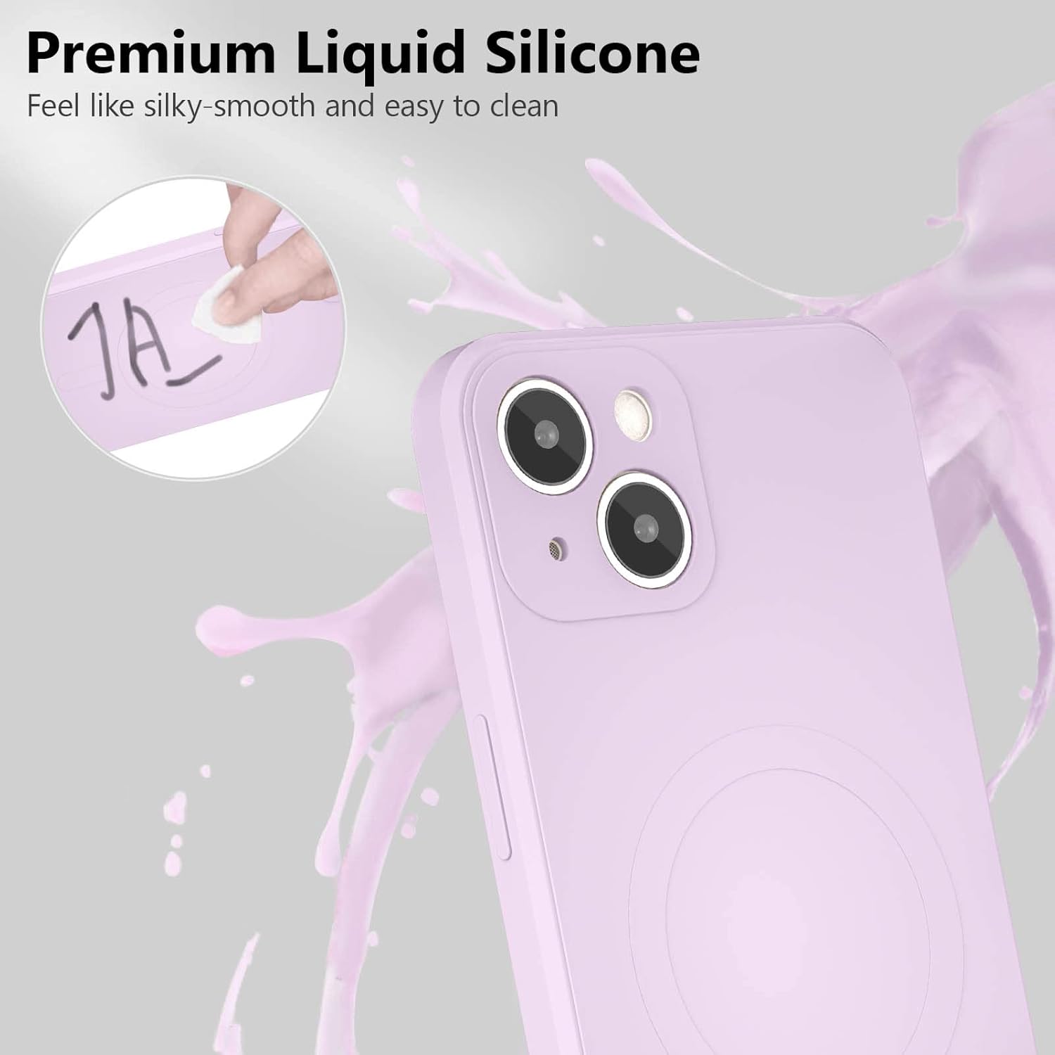 UEEBAI Funda de silicona líquida con carga inalámbrica para iPhone 13 de 6.1 pulgadas, imanes integrados compatibles con MagSafing de carga más